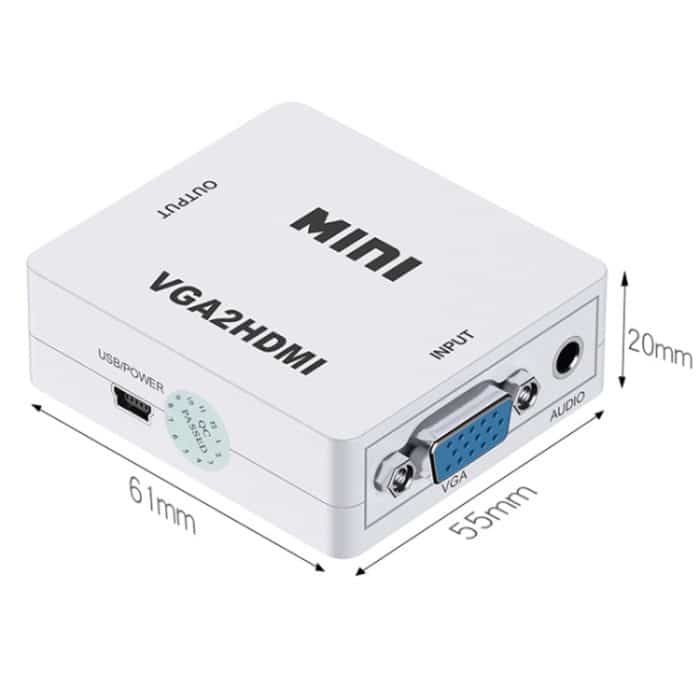 HOWEI HW-2107 HD 1080P Mini VGA zu HDMI Scaler Box Audio Video Digital Konverter – Bild 5
