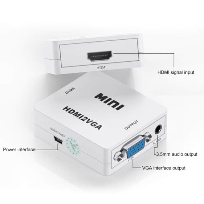 HOWEI HW-2109 Mini-HDMI-zu-VGA-Video-Audio-Konverter – Bild 6