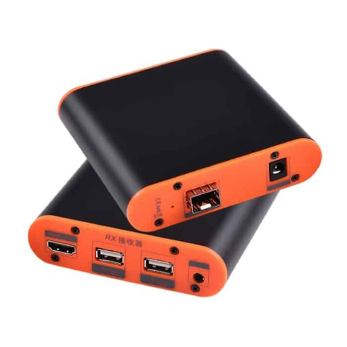 OPT882-KVM HDMI Extender (Empfänger und Sender) Glasfaser-Extender mit USB-Anschluss und KVM-Funktion, Übertragungsentfernung: 20 km, OPT882-KVM – Bild 1