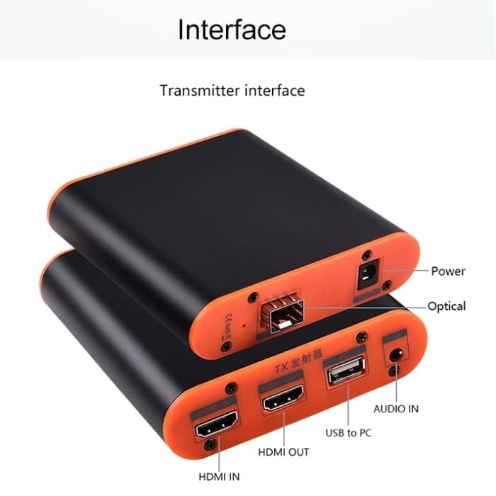 OPT882-KVM HDMI Extender (Empfänger und Sender) Glasfaser-Extender mit USB-Anschluss und KVM-Funktion, Übertragungsentfernung: 20 km, OPT882-KVM – Bild 7