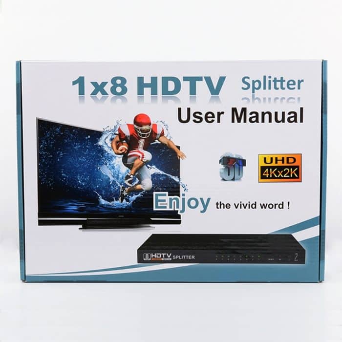 1 x 8 Full HD 1080P HDMI-Splitter mit Schalter, Unterstützung 3D & 4K x 2K – Bild 4