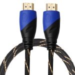1 m HDMI 1.4 Version 1080P Gewebte Netzlinie Blau Schwarzer Kopf HDMI-Stecker auf HDMI-Stecker Audio-Video-Anschlussadapterkabel