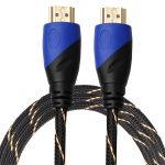 1,8 m HDMI 1.4 Version 1080P Gewebte Netzlinie Blau Schwarzer Kopf HDMI-Stecker auf HDMI-Stecker Audio-Video-Anschlussadapterkabel