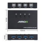 AIMOS AM-KM404K USB2.0 4 In 4 Out Umschalter – Bild 2