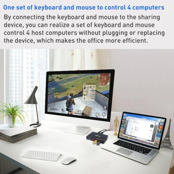 AIMOS AM-KM404K USB2.0 4 In 4 Out Umschalter – Bild 5