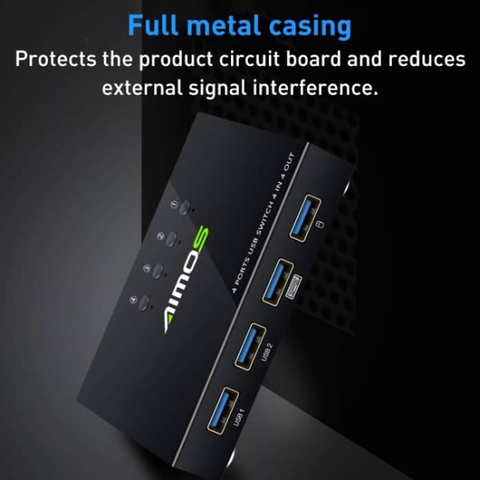 AIMOS AM-KM404K USB2.0 4 In 4 Out Umschalter – Bild 9