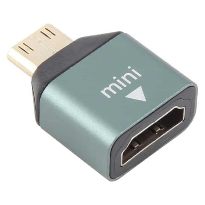 HDMI0203.jpg Adapter mit vergoldetem Kopf, Mini-HDMI-Stecker auf HDMI-Buchse – Bild 1