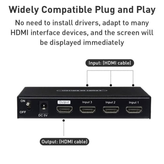 Measy SWH4631 4K 60Hz 3 In 1 Out HDMI Konverter Switcher, Steckertyp: EU-Stecker, EU Plug – Bild 7