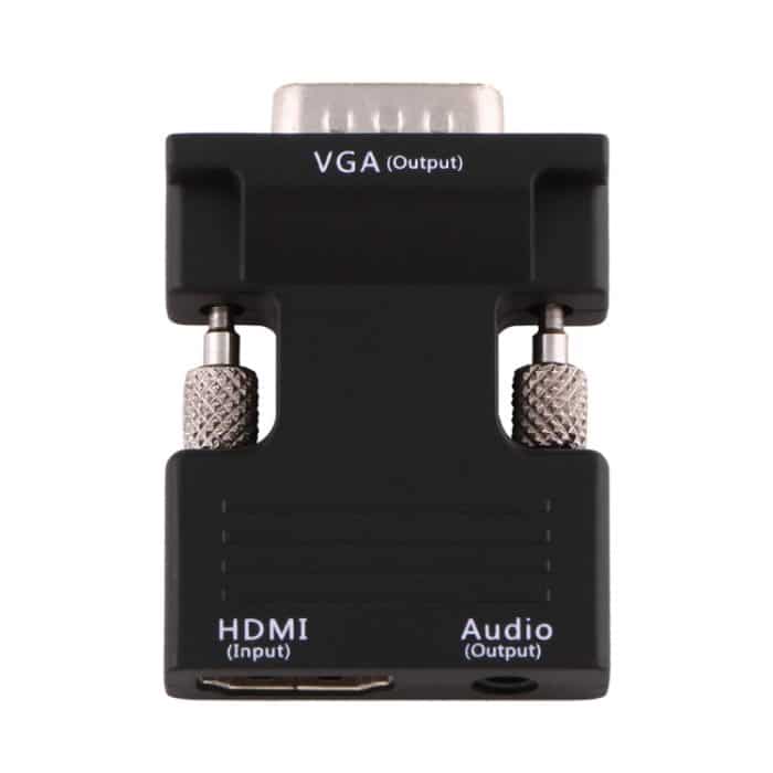 HDMI-Buchse auf VGA-Stecker-Konverter mit Audio-Ausgangsadapter für Projektor, Monitor, TV-Geräte, HDMI to VGA+Audio – Bild 2