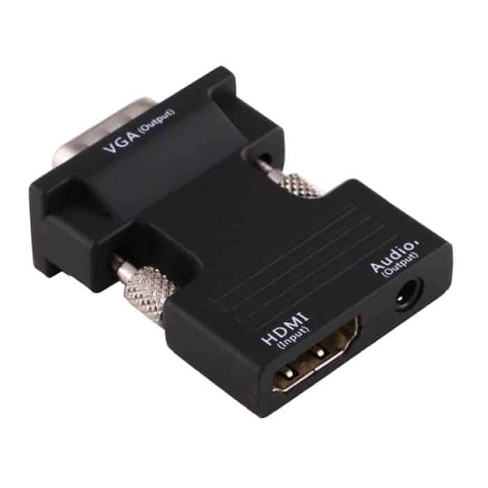 HDMI-Buchse auf VGA-Stecker-Konverter mit Audio-Ausgangsadapter für Projektor, Monitor, TV-Geräte, HDMI to VGA+Audio – Bild 3