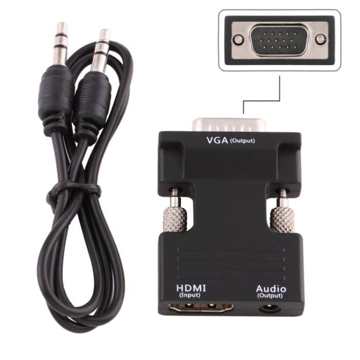 HDMI-Buchse auf VGA-Stecker-Konverter mit Audio-Ausgangsadapter für Projektor, Monitor, TV-Geräte, HDMI to VGA+Audio – Bild 4