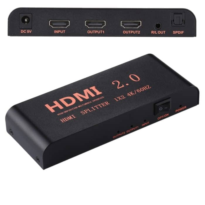 HDMI1150.jpg CY-041 1X2 HDMI 2.0 4K / 60Hz Splitter, EU-Stecker – Bild 1