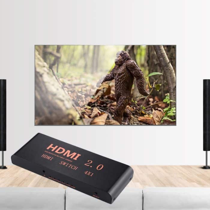 4X1 4K / 60Hz HDMI 2.0 Switch mit Fernbedienung, EU-Stecker – Bild 11