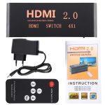 4X1 4K / 60Hz HDMI 2.0 Switch mit Fernbedienung, EU-Stecker – Bild 8