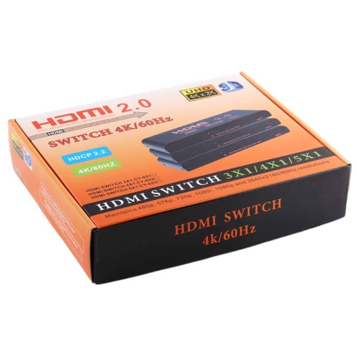 5X1 4K / 60Hz HDMI 2.0-Schalter mit Fernbedienung, EU-Stecker – Bild 9