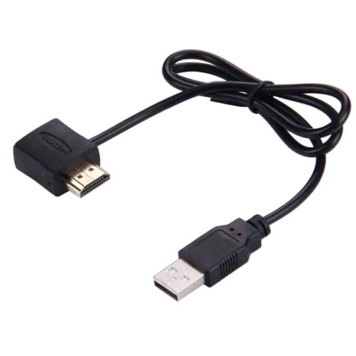 50 cm HDMI-Buchse + HDMI-Stecker auf USB 2.0-Stecker Adapterkabel – Bild 2
