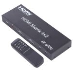 HDMI 4x2 Matrix Switcher / Splitter mit Fernbedienung, Unterstützung von ARC / MHL / 4KX2K / 3D, 4 Ports HDMI -Eingang, 2 Ports HDMI -Ausgabe