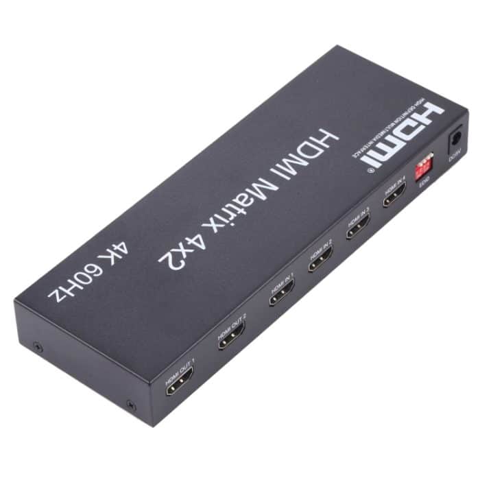 HDMI 4x2 Matrix Switcher / Splitter mit Fernbedienung, Unterstützung von ARC / MHL / 4KX2K / 3D, 4 Ports HDMI -Eingang, 2 Ports HDMI -Ausgabe – Bild 2
