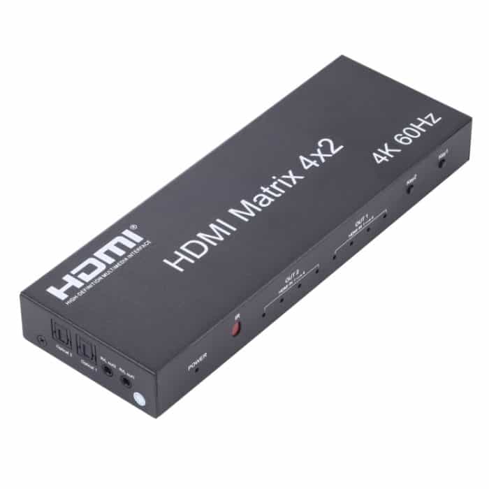 HDMI 4x2 Matrix Switcher / Splitter mit Fernbedienung, Unterstützung von ARC / MHL / 4KX2K / 3D, 4 Ports HDMI -Eingang, 2 Ports HDMI -Ausgabe – Bild 3