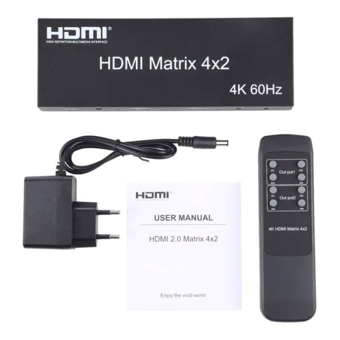 HDMI 4x2 Matrix Switcher / Splitter mit Fernbedienung, Unterstützung von ARC / MHL / 4KX2K / 3D, 4 Ports HDMI -Eingang, 2 Ports HDMI -Ausgabe – Bild 5