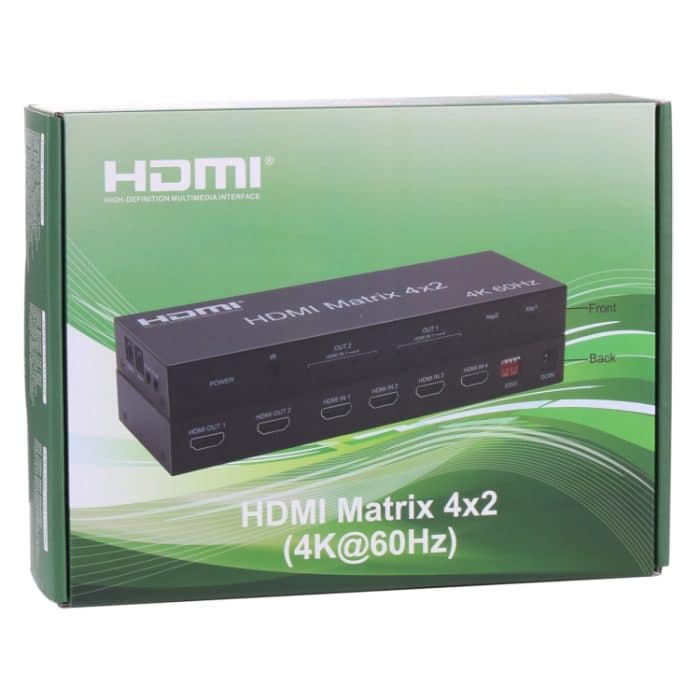 HDMI 4x2 Matrix Switcher / Splitter mit Fernbedienung, Unterstützung von ARC / MHL / 4KX2K / 3D, 4 Ports HDMI -Eingang, 2 Ports HDMI -Ausgabe – Bild 6