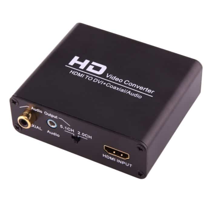 NEWKENG X5 HDMI zu DVI mit Audio 3,5 mm Koaxialausgang Videokonverter – Bild 1