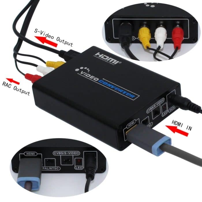 HDMI zu Composite / AV S-Video Konverter RCA CVBS / L / R Video Konverter Adapter – Bild 5