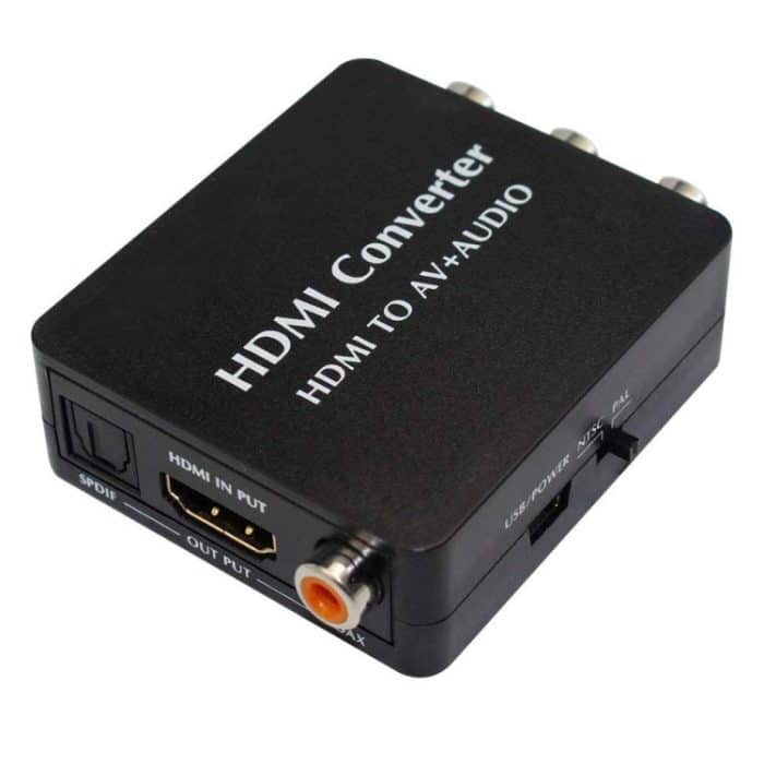 HDMI zu AV Audio Konverter Unterstützung SPDIF Koaxial Audio NTSC PAL Composite Video HDMI zu 3RCA Adapter für TV / PC / PS3 / Blue-Ray DVD – Bild 1