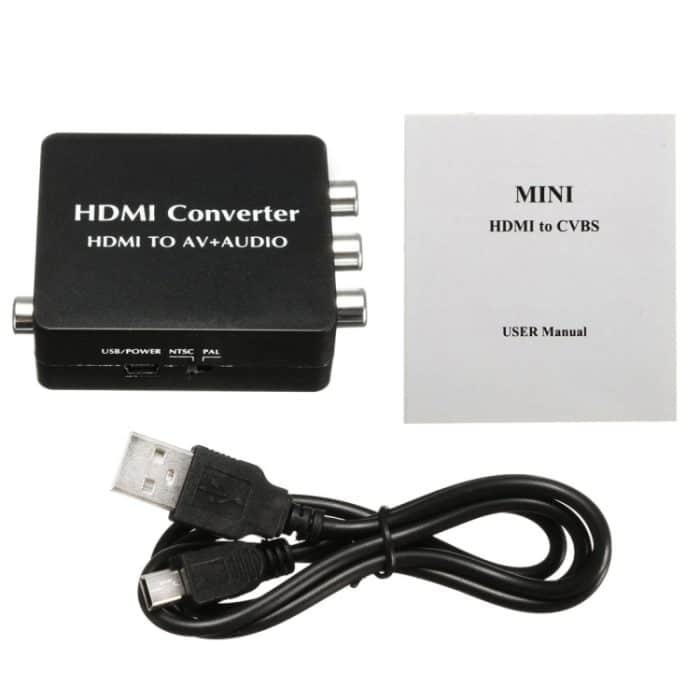 HDMI zu AV Audio Konverter Unterstützung SPDIF Koaxial Audio NTSC PAL Composite Video HDMI zu 3RCA Adapter für TV / PC / PS3 / Blue-Ray DVD – Bild 5