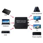 HDMI zu AV Audio Konverter Unterstützung SPDIF Koaxial Audio NTSC PAL Composite Video HDMI zu 3RCA Adapter für TV / PC / PS3 / Blue-Ray DVD – Bild 6