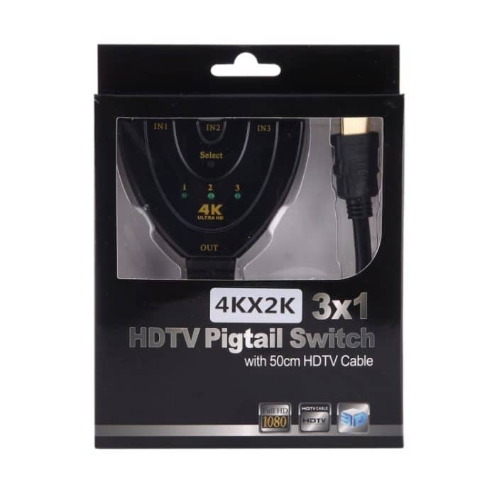 3 in 1 HDMI-Eingang 4K x 2K HDTV Pigtail Switch Adapter HDMI Splitter – Bild 4