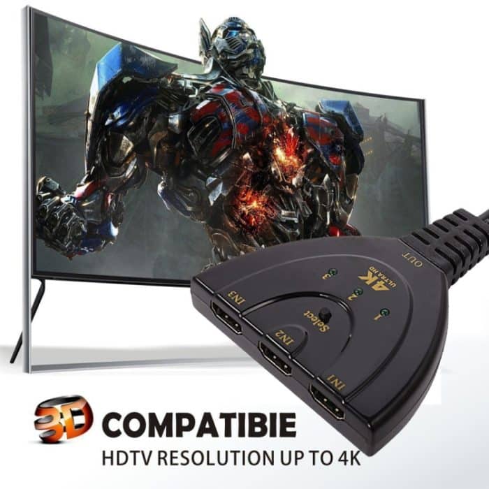 3 in 1 HDMI-Eingang 4K x 2K HDTV Pigtail Switch Adapter HDMI Splitter – Bild 7