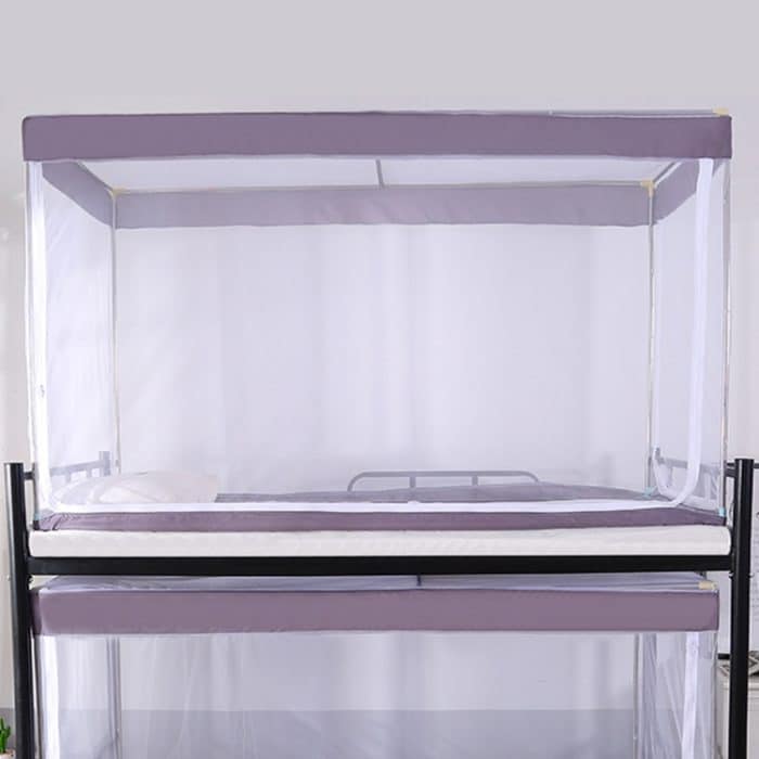 Studentenwohnheim, quadratische Decke, Reißverschluss, Moskitonetz, Verschlüsselungsreißverschluss, dreitürige Verteidigungsmücke für den oberen Schlafplatz, Upper Berth(Grey), Upper Berth(Blue), Upper Berth(White) – Bild 1