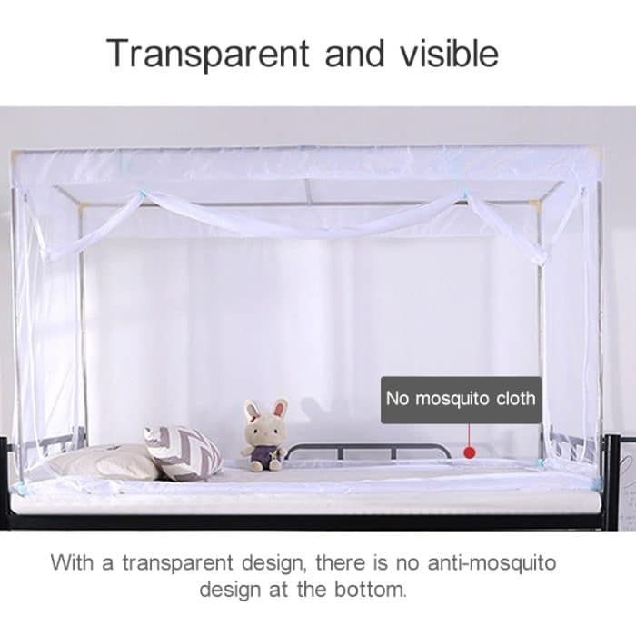 Studentenwohnheim, quadratische Decke, Reißverschluss, Moskitonetz, Verschlüsselungsreißverschluss, dreitürige Verteidigungsmücke für den oberen Schlafplatz, Upper Berth(Grey), Upper Berth(Blue), Upper Berth(White) – Bild 4