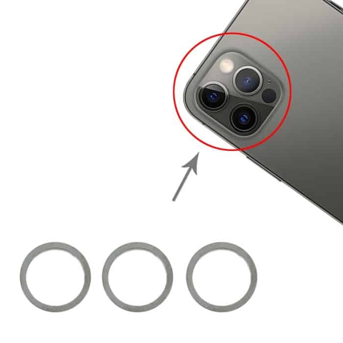 3 Stück Rückfahrkamera-Glaslinse, Metallschutzring für iPhone 12 Pro, For iPhone 12 Pro – Bild 1