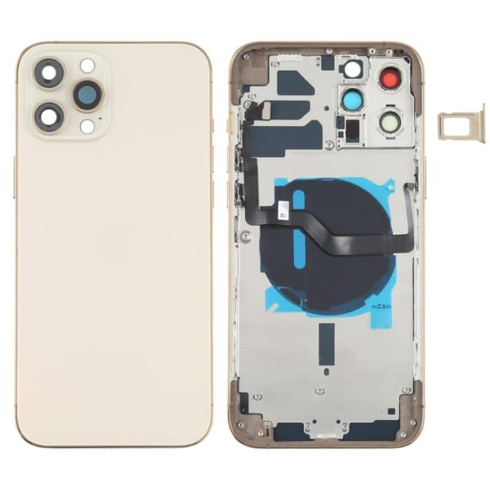 Akku-Rückseite (mit seitlichen Tasten, Kartenfach, Strom- und Lautstärke-Flexkabel und kabellosem Lademodul) für iPhone 12 Pro Max, For iPhone 12 Pro Max – Bild 1