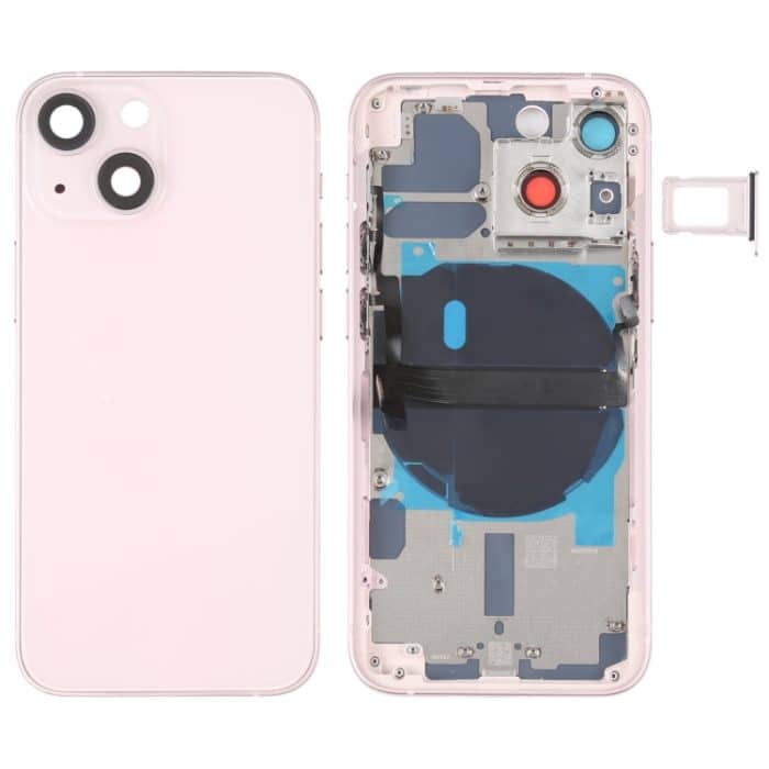 Für iPhone 13 mini Akku-Rückseite mit Seitentasten, Kartenfach, Power- und Lautstärke-Flexkabel und kabellosem Lademodul, For iPhone 13 mini (Assembly) – Bild 1