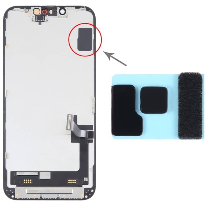 100/Set schwarzer LCD-Klebeaufkleber für iPhone 14/14 Plus – Bild 5