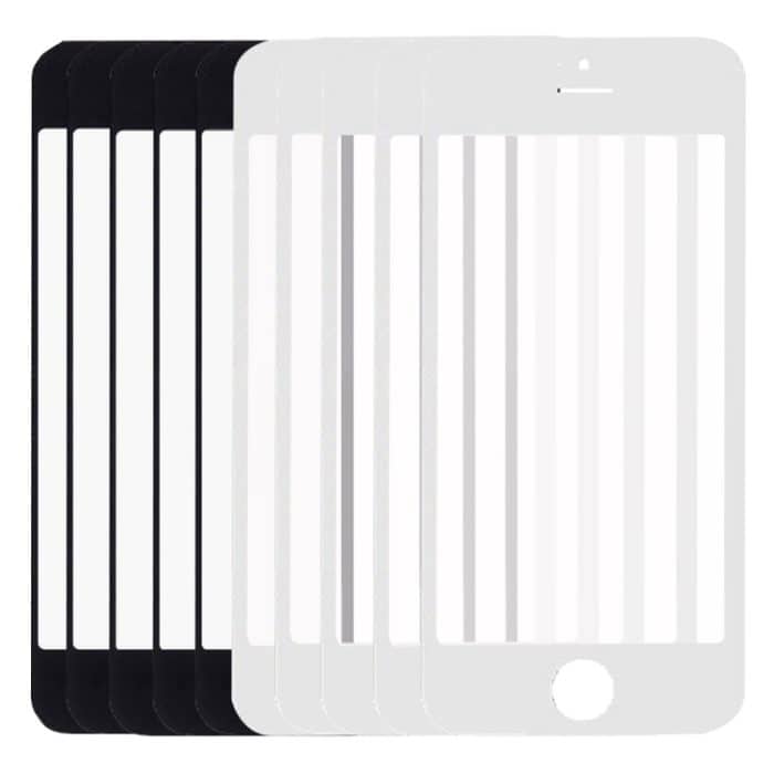 5 Stück Schwarz + 5 Stück Weiß für iPhone 5 und 5S Frontscheibe, äußere Glaslinse, 5 Black 5 White for i5 & 5S – Bild 1