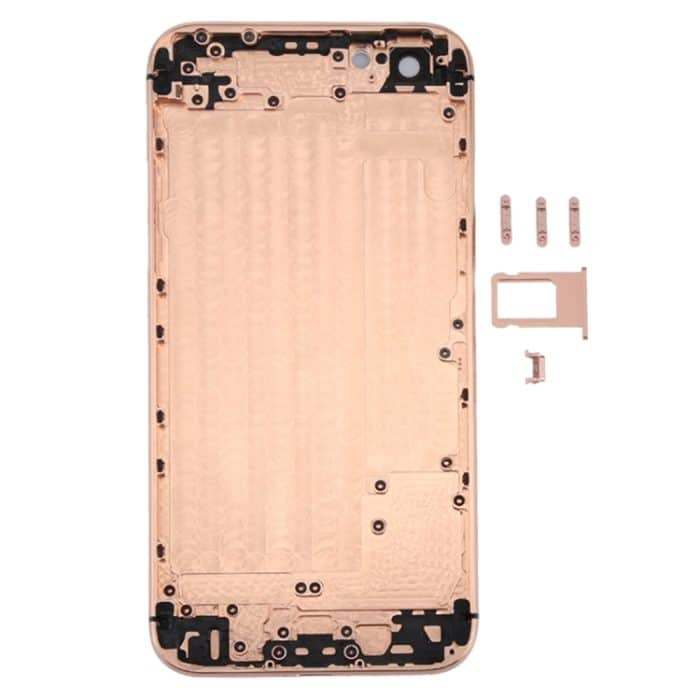 5-in-1-Vollmontage-Metallgehäuseabdeckung mit iX-ähnlichem Erscheinungsbild für iPhone 6, einschließlich Rückabdeckung, Kartenfach, Lautstärketaste, Ein-/Aus-Taste und Stummschalter, Vibrationstaste, ohne Kopfhöreranschluss (Gold + Weiß), For iP6 to iPX – Bild 3