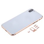5-in-1-Vollmontage-Metallgehäuseabdeckung mit iX-ähnlichem Erscheinungsbild für iPhone 6, einschließlich Rückabdeckung, Kartenfach, Lautstärketaste, Ein-/Aus-Taste und Stummschalter, Vibrationstaste, ohne Kopfhöreranschluss (Gold + Weiß), For iP6 to iPX – Bild 4