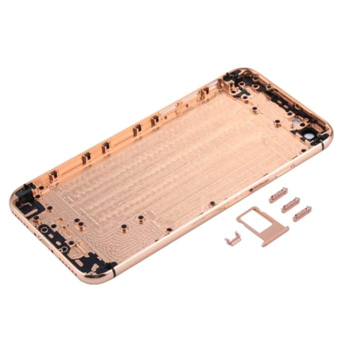 5-in-1-Vollmontage-Metallgehäuseabdeckung mit iX-ähnlichem Erscheinungsbild für iPhone 6, einschließlich Rückabdeckung, Kartenfach, Lautstärketaste, Ein-/Aus-Taste und Stummschalter, Vibrationstaste, ohne Kopfhöreranschluss (Gold + Weiß), For iP6 to iPX – Bild 5