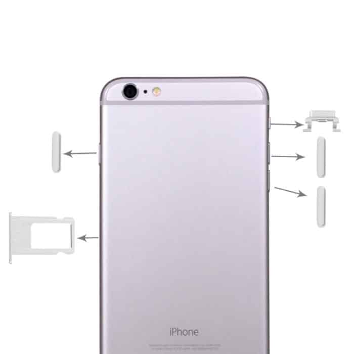 4 in 1 für iPhone 6 Plus (Kartenfach + Lautstärketaste + Ein-/Aus-Taste + Stummschalter-Vibrationstaste), For iPhone 6 Plus – Bild 1