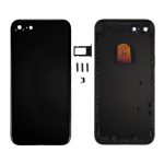 6-in-1 für iPhone 7 (Rückseite + Kartenfach + Lautstärketaste + Ein-/Aus-Taste + Stummschalter, Vibrationstaste + Schild), komplett montierte Gehäuseabdeckung (Tiefschwarz), For iPhone 7 Jet Black