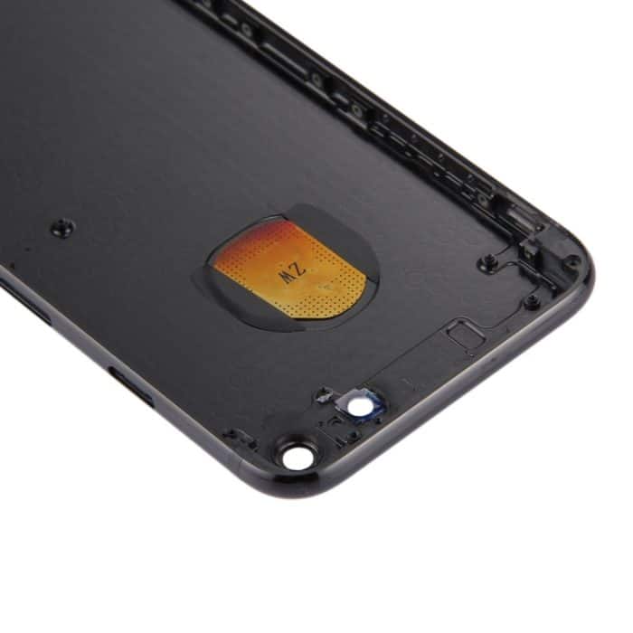 6-in-1 für iPhone 7 (Rückseite + Kartenfach + Lautstärketaste + Ein-/Aus-Taste + Stummschalter, Vibrationstaste + Schild), komplett montierte Gehäuseabdeckung (Tiefschwarz), For iPhone 7 Jet Black – Bild 7