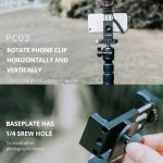 YELANGU PC03 Klappbarer Telefonhalter, horizontale vertikale Aufnahme, Telefonklemmenhalter, PC03 – Bild 4