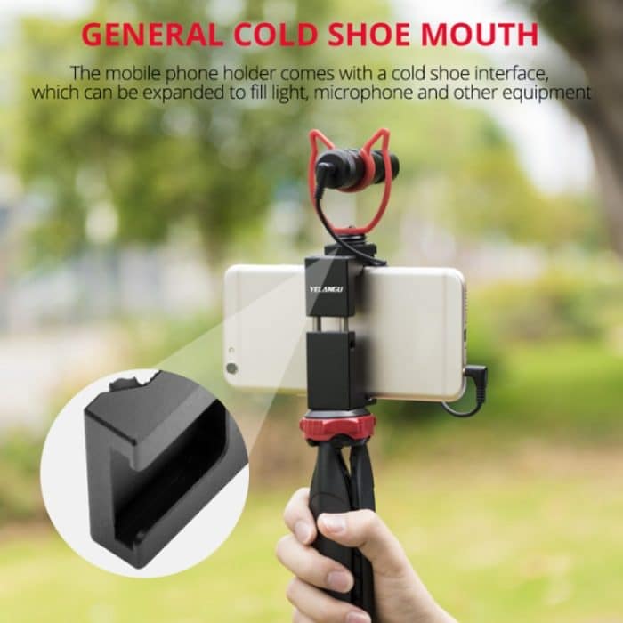 YELANGU PC141 Auto-Teleskop-Telefonhalter im Frühlingsstil mit Kaltschuh-Basishalterung, PC141 – Bild 6