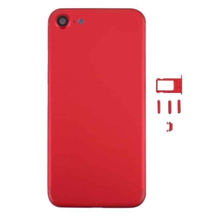 6 in 1 für iPhone 7 (Rückseite (mit Kameraobjektiv) + Kartenfach + Lautstärketaste + Ein-/Aus-Taste + Stummschalter-Vibrationstaste + Schild) Vollständig montierte Gehäuseabdeckung, For iPhone 7(Assembly), For iPhone 7 (Red White)... – Bild 2