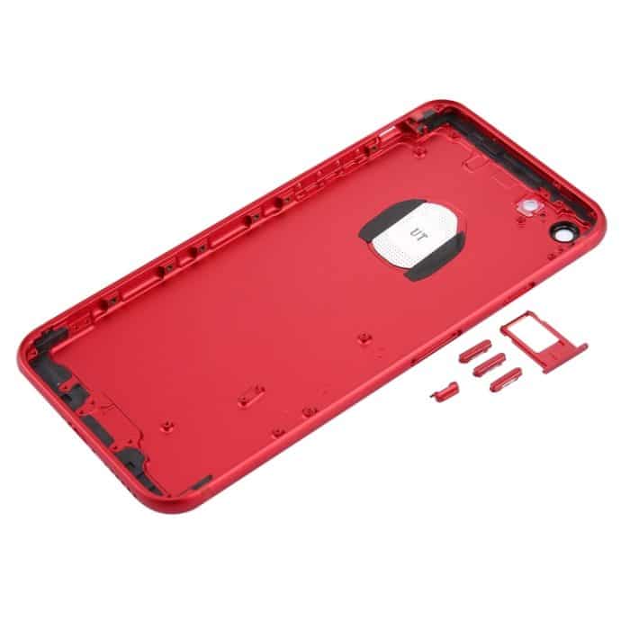 6 in 1 für iPhone 7 (Rückseite (mit Kameraobjektiv) + Kartenfach + Lautstärketaste + Ein-/Aus-Taste + Stummschalter-Vibrationstaste + Schild) Vollständig montierte Gehäuseabdeckung, For iPhone 7(Assembly), For iPhone 7 (Red White)... – Bild 4