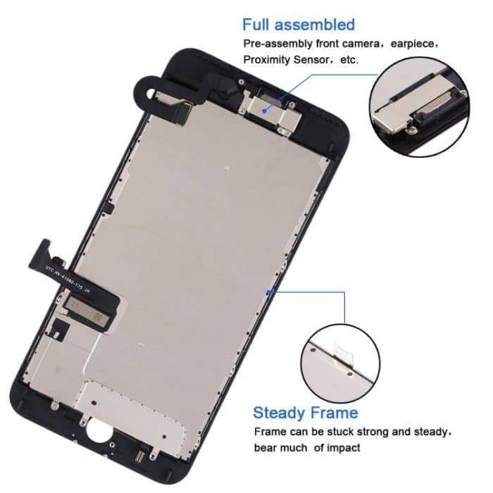 Die komplette LCD-Bildschirm- und Digitizer-Baugruppe umfasst die Frontkamera für das iPhone 7 Plus, i7 Plus Black with Camera, i7 Plus White with Camera – Bild 9